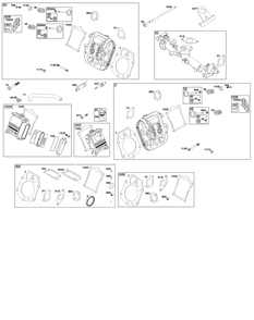 Cylinder Head Group Diagram and Parts List for 61E377-0140-J1 400000 - 699999 Briggs and Stratton Engine